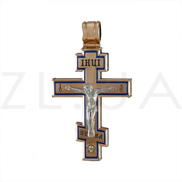 Хрест восьмигранник з емаллю