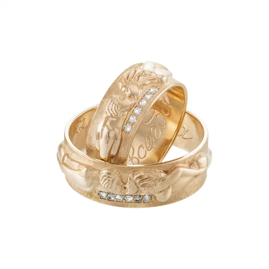 Обручальные кольца "Поцелуй" с бриллиантами