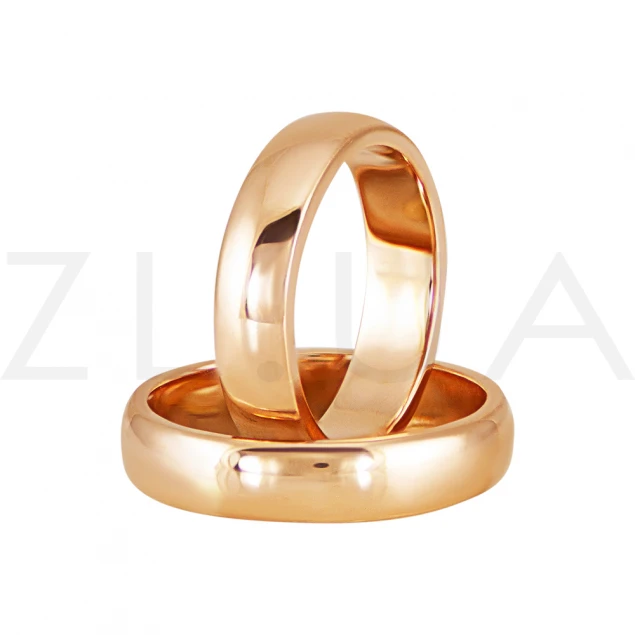 Обручальное кольцо "Классика" в красном золоте Photo-3