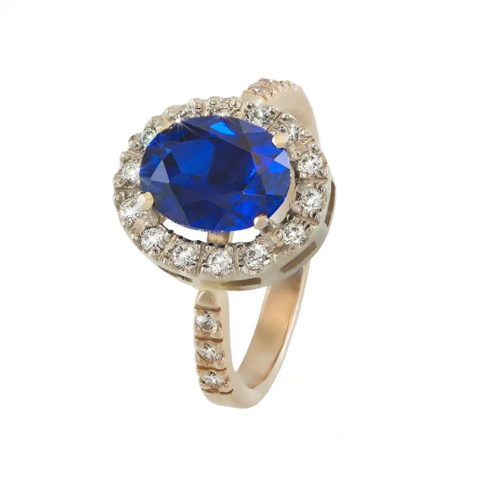 Кольцо "Пенелопа" с синим камнем