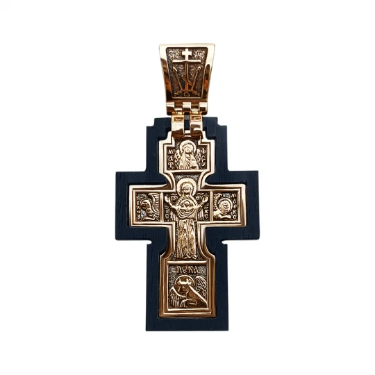 Крест на деревянной основе с ликами святых