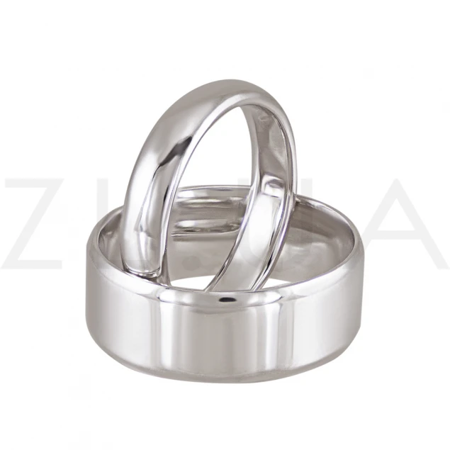 Обручальное кольцо "Классика" в белом золоте  Photo-3
