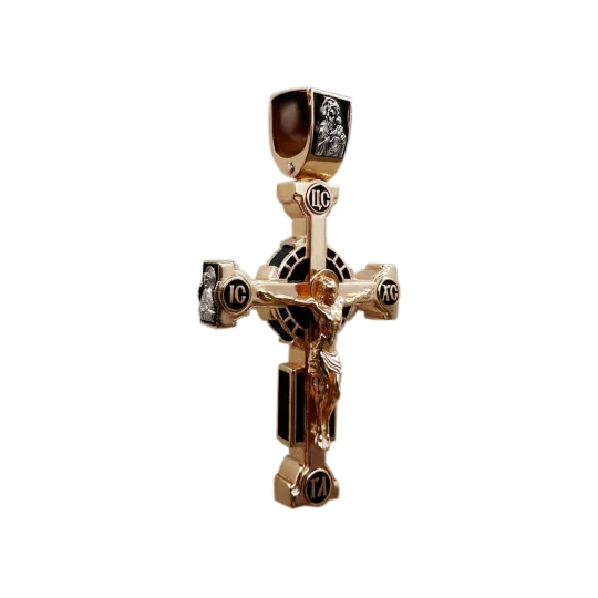Крест с ликами святых на деревяной основе 