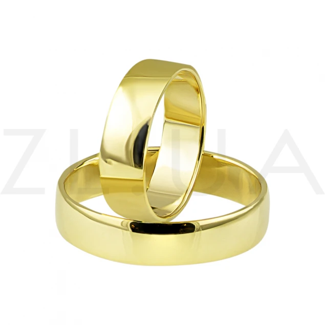 Обручальное кольцо "Комфорт" в лимонном золоте Photo-1