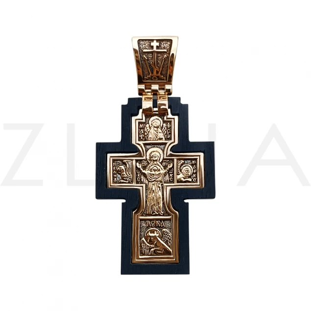 Крест на деревянной основе с ликами святых Photo-2