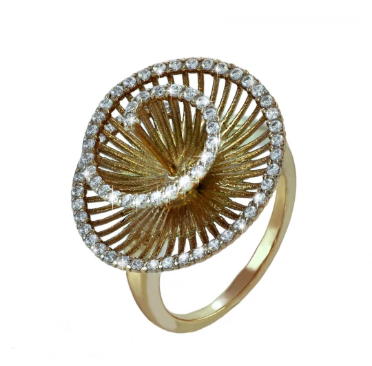 Кольцо "Спираль" с бриллиантами