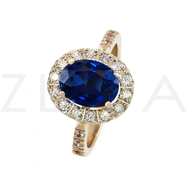 Кольцо "Пенелопа" с синим камнем Photo-3