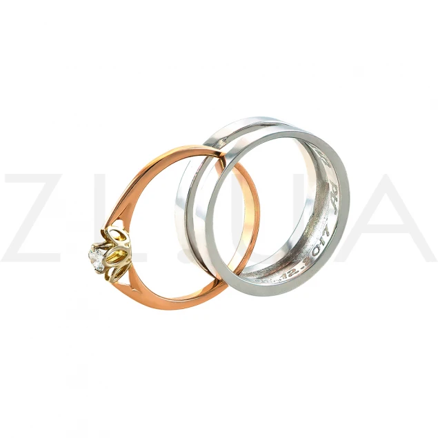 Обручальные кольца трансформер с бриллиантом Photo-2