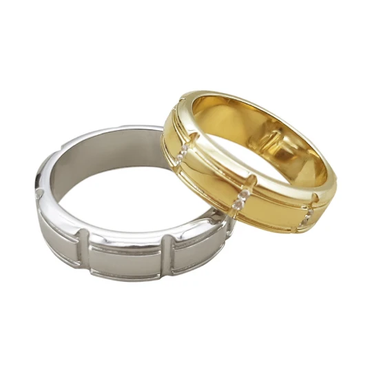 Обручальное кольцо "Звездная любовь" в белом золоте