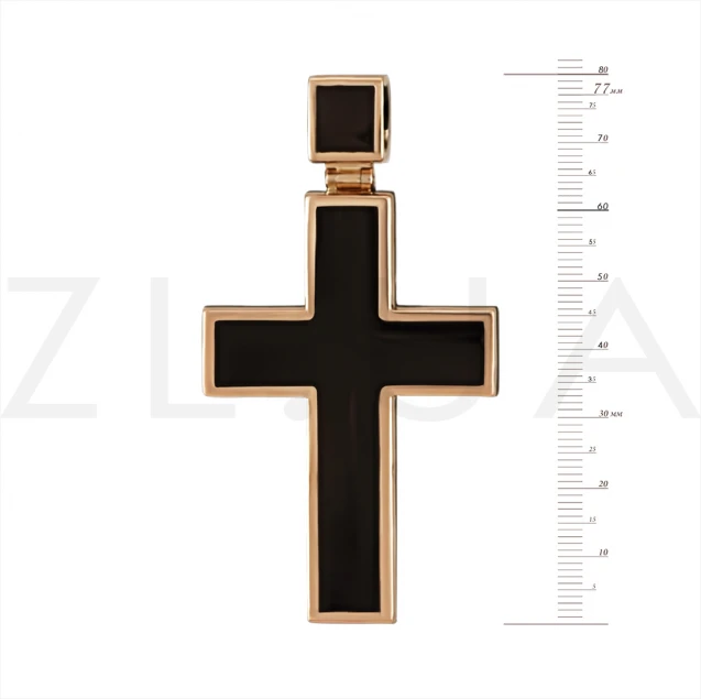 Крест с черной эмалью Photo-3