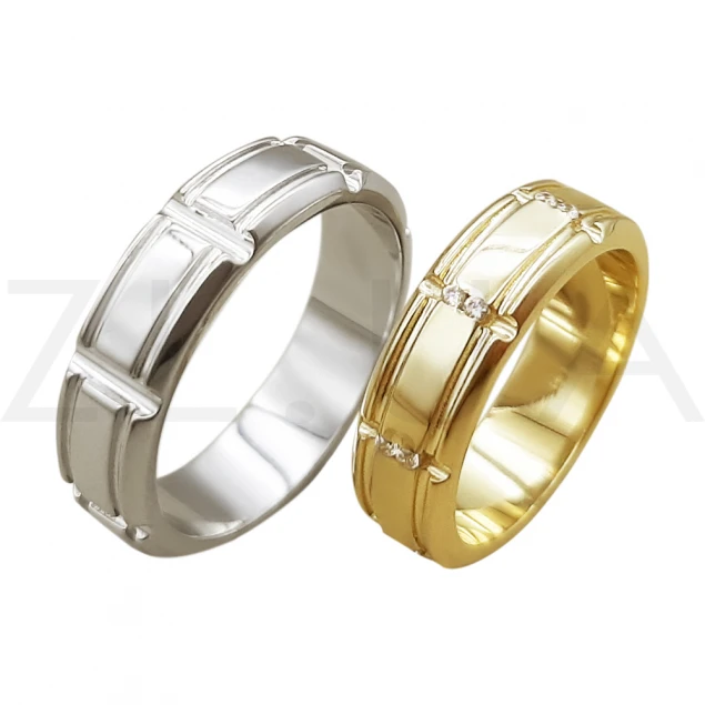 Обручальное кольцо "Звездная любовь" в белом золоте Photo-2
