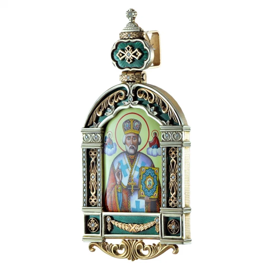 Ікона "Миколай Чудотворець" з емаллю (арка)