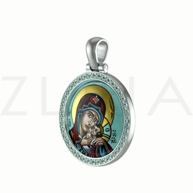 Касперовская икона Божией Матери круглая (эмаль) test Photo-2