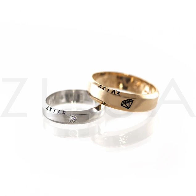 Обручальное кольцо "Бриллиантовая свадьба" в красном золоте Photo-1