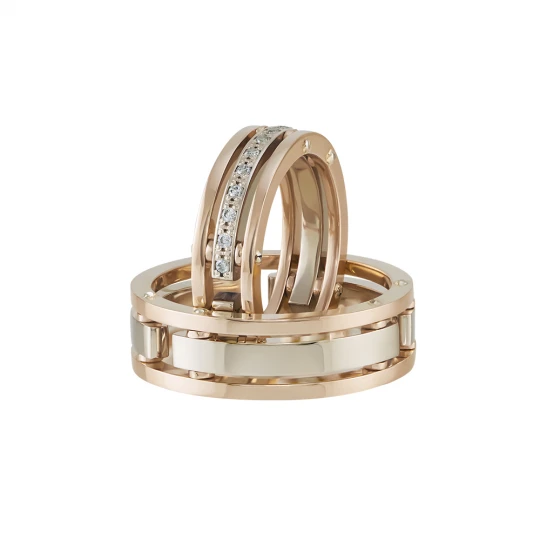 Обручальные кольца "Модный стиль" с бриллиантами