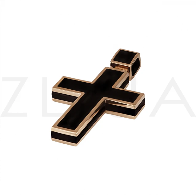 Крест с черной эмалью Photo-1