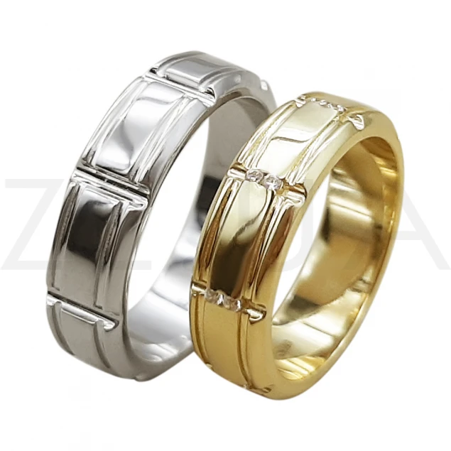 Обручальное кольцо "Звездная любовь" в лимонном золоте Photo-2