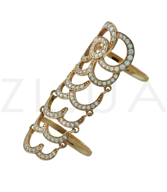 Кольцо "Шахерезада" на две фаланги с бриллиантами