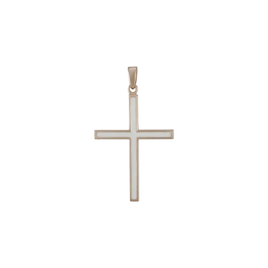 Хрест з мінімалістичним дизайном з білою емаллю