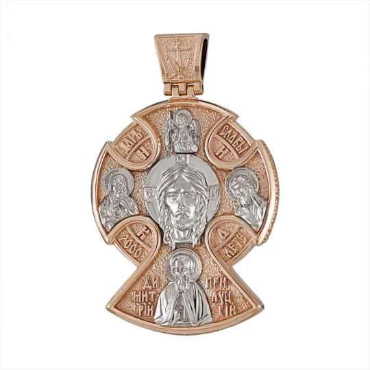 Крест православный "Господь Вседержитель. Икона Димитрия Прилуцкого"