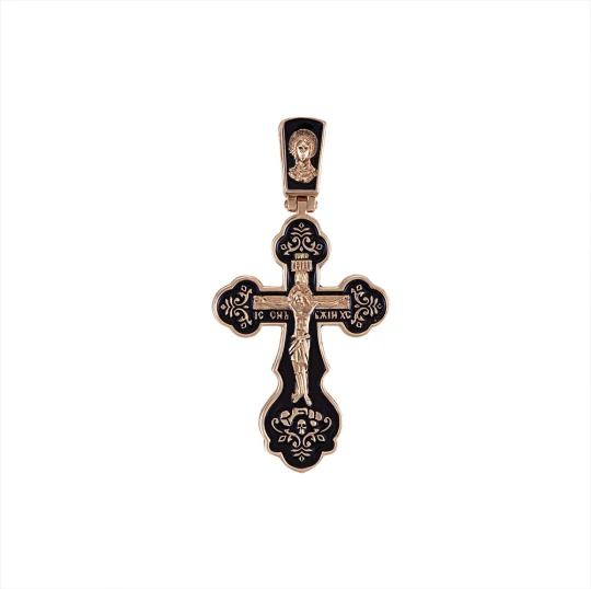 Хрест "Син Божий" з чорною емаллю