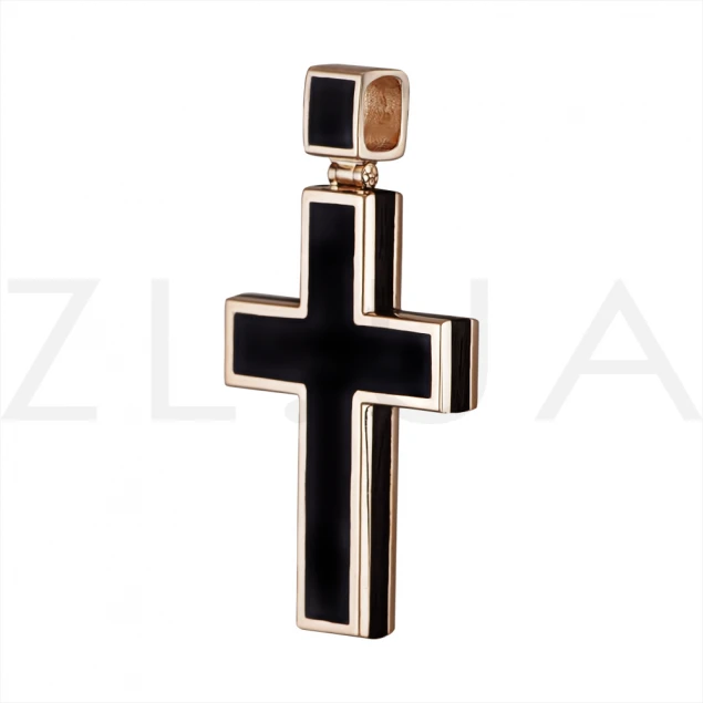 Крест с черной эмалью Photo-2