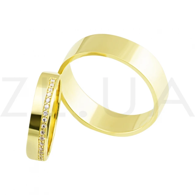 Обручальное кольцо "Солнечная классика" с бриллиантами Photo-3