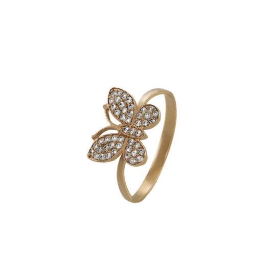 Кольцо "Бабочка" с россыпью камней
