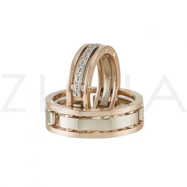 Обручальные кольца "Модный стиль" с бриллиантами Photo-2