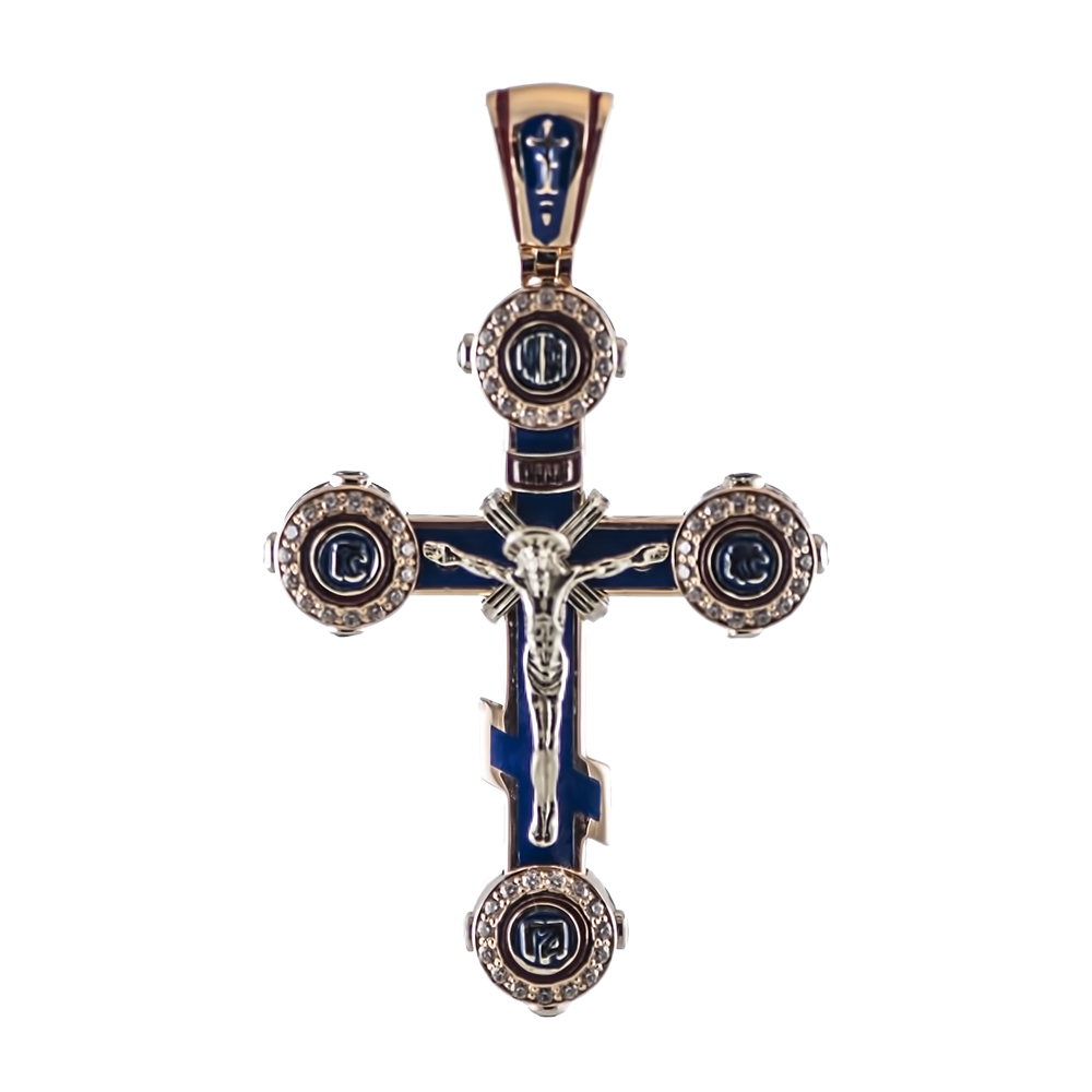 Крест "Распятие" с эмалью