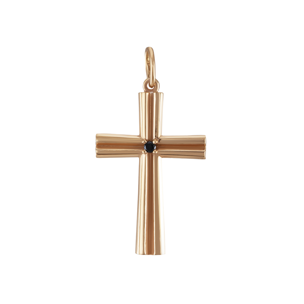 Крест декоративный с черным бриллиантом