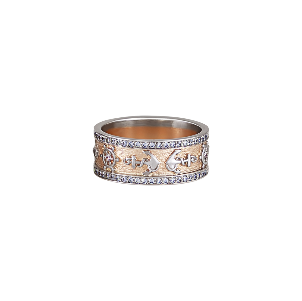 Обручальные кольцо "Одиссея" с камнями