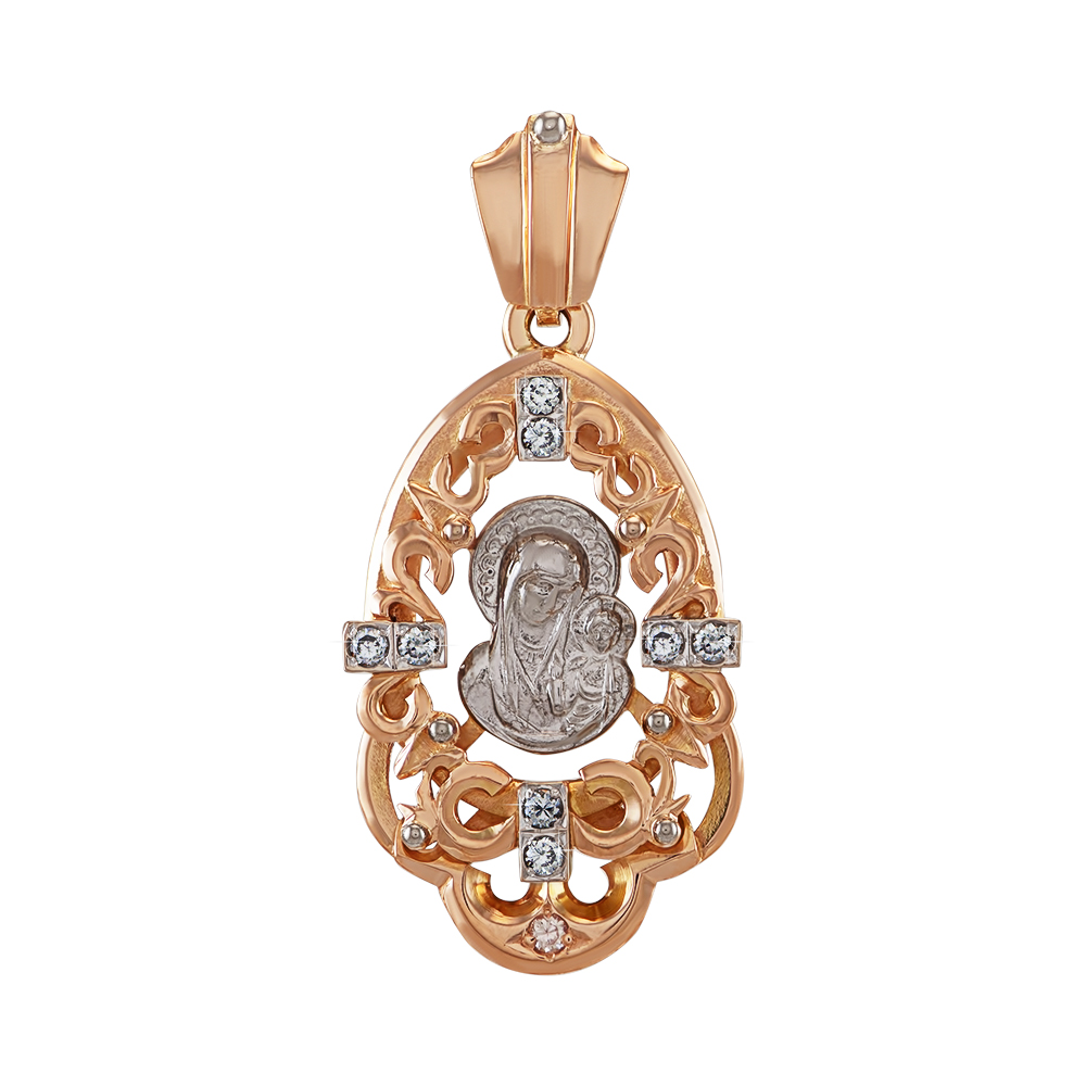 Икона "Богородица" ажурная с бриллиантами