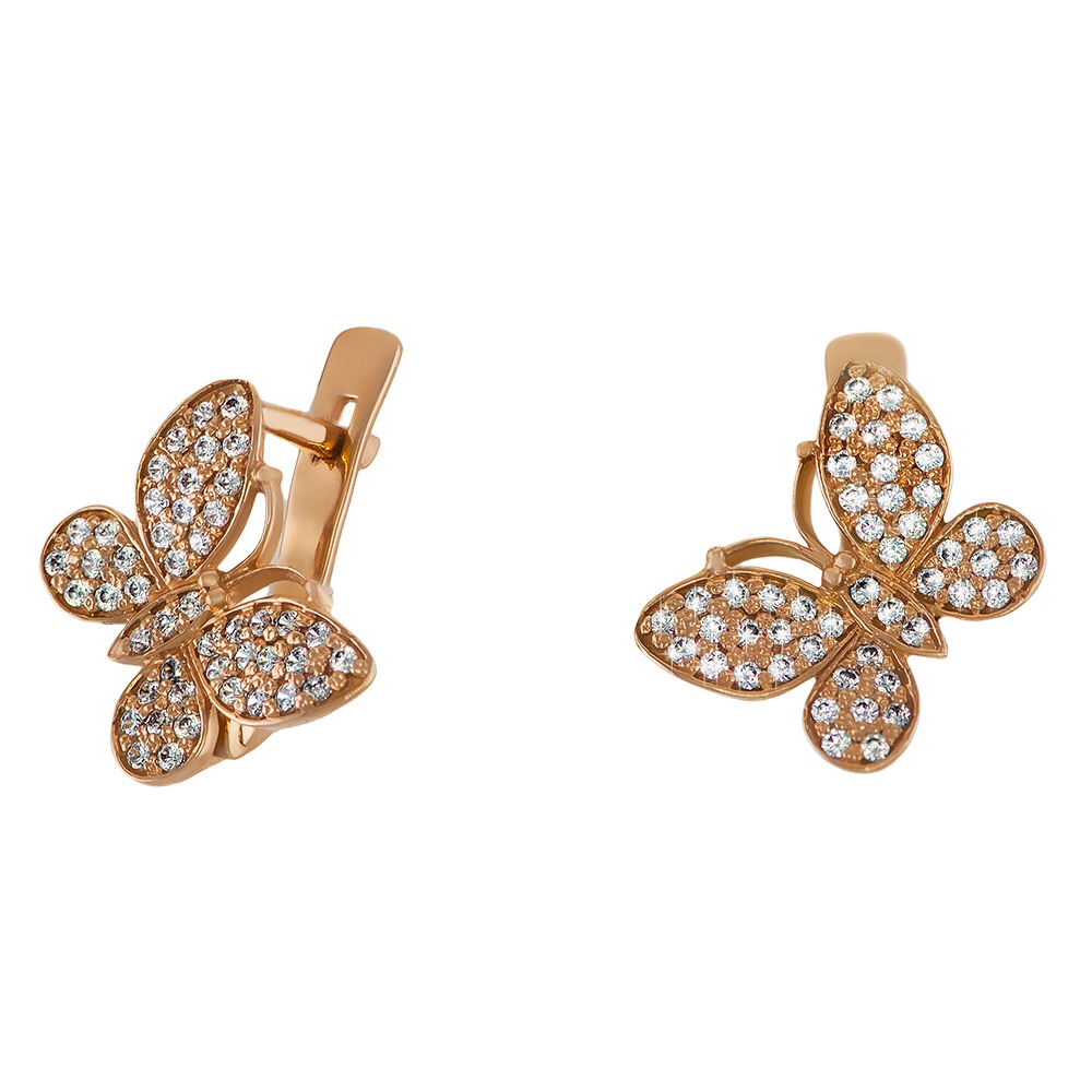 Сережки "Метелики" з діамантами